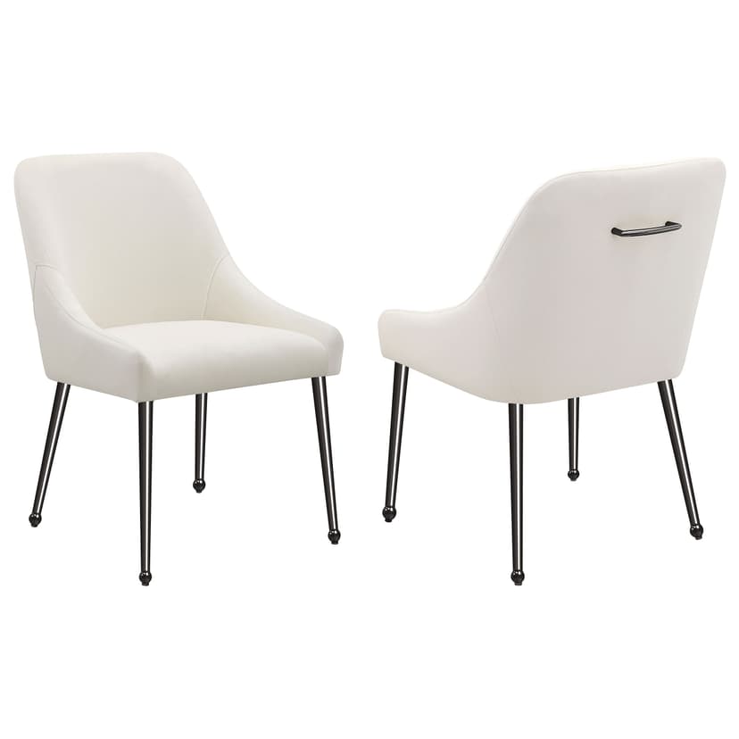 Mayette Upholstered Dining Side Chair Ivory (Set of 2)