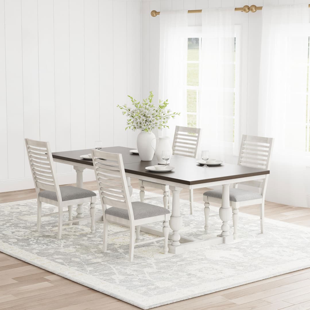 Aventine 5-piece Extension Leaf Dining Set Vintage White