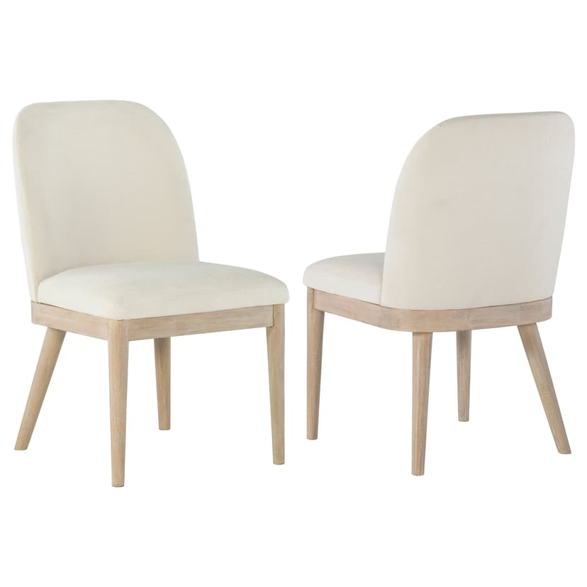 Solano Upholstered Dining Side Chair Beige (Set of 2)
