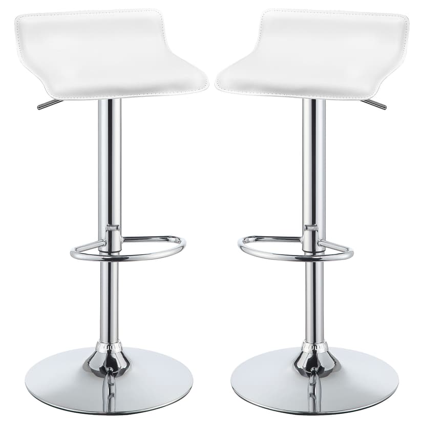 Bidwell Upholstered Adjustable Bar Stool White (Set of 2)