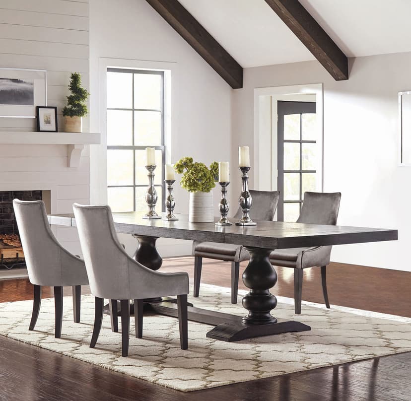 Phelps 5-piece Rectangular Dining Table Set Distressed Noir