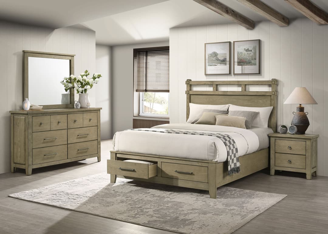 Hazlewood 4-piece Queen Bedroom Set Vineyard Oak