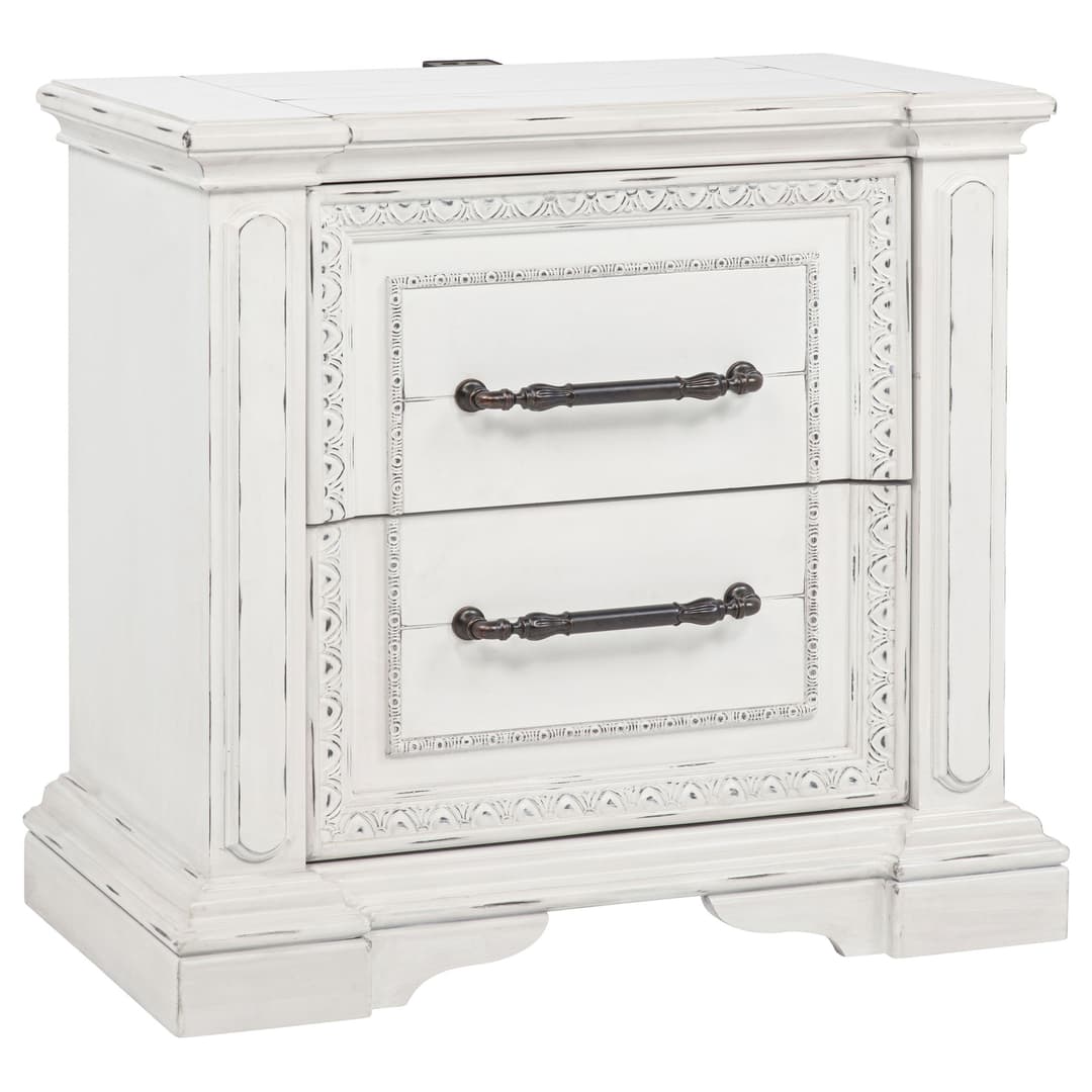 McKinney 2-drawer Nightstand with Dual USB Vintage White