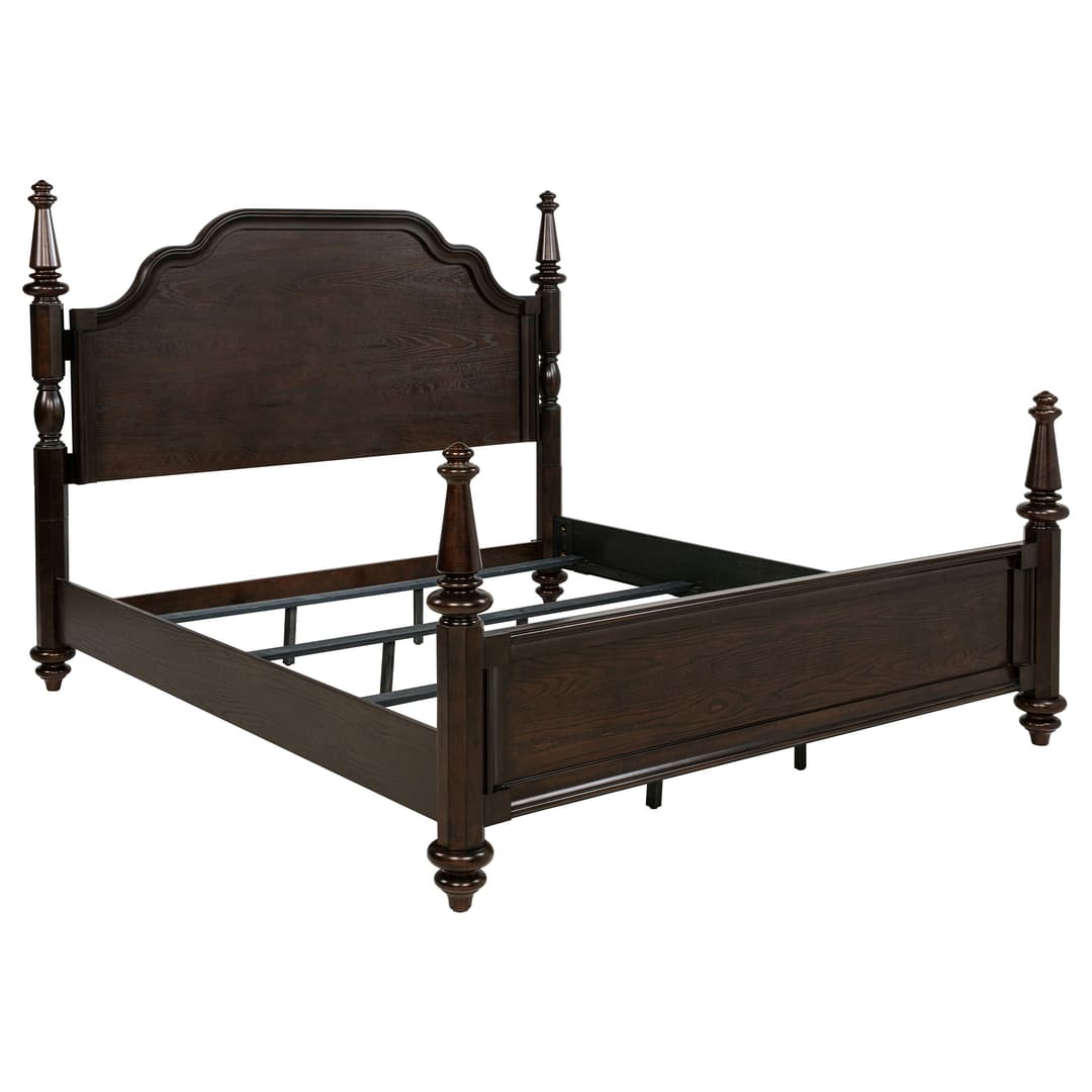 Andover 63-inch Four Poster Eastern King Bed Dark Oak