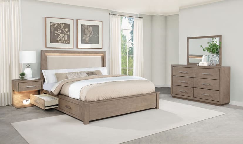 Kenora 4-piece Eastern King Bedroom Set Barley Brown