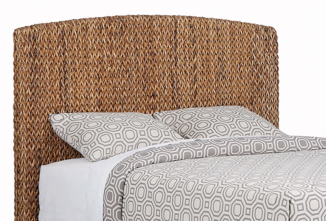 Laughton Woven Banana Leaf Queen Panel Headboard Amber