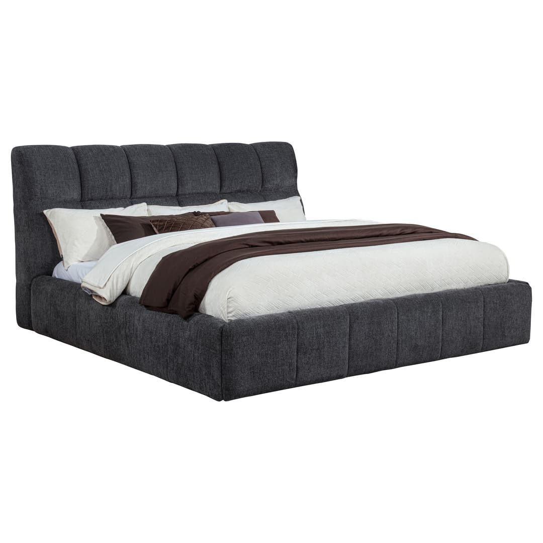 Nollet 48-inch Upholstered Eastern King Platform Bed Grey
