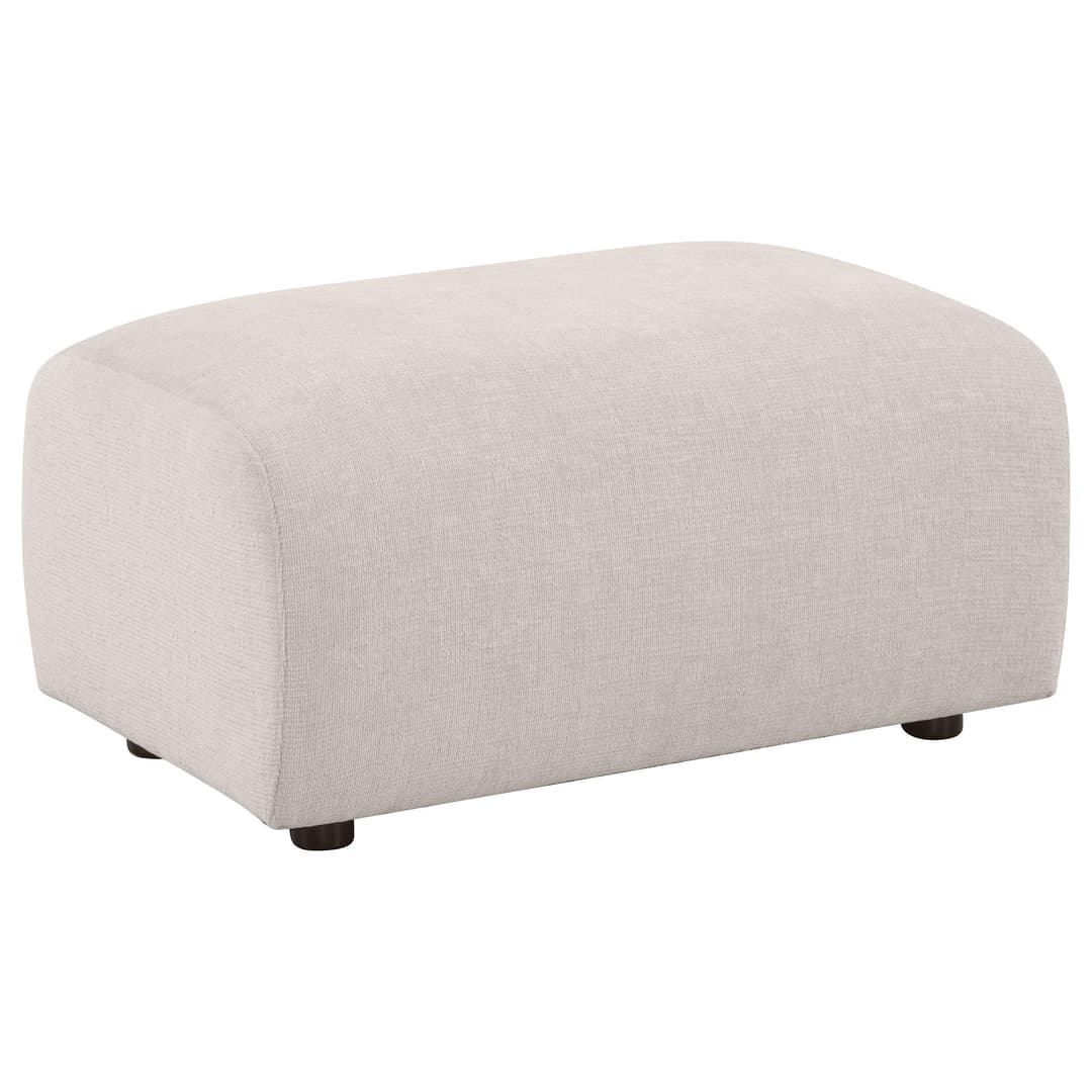 Burnett Chenille Upholstered Ottoman Ivory