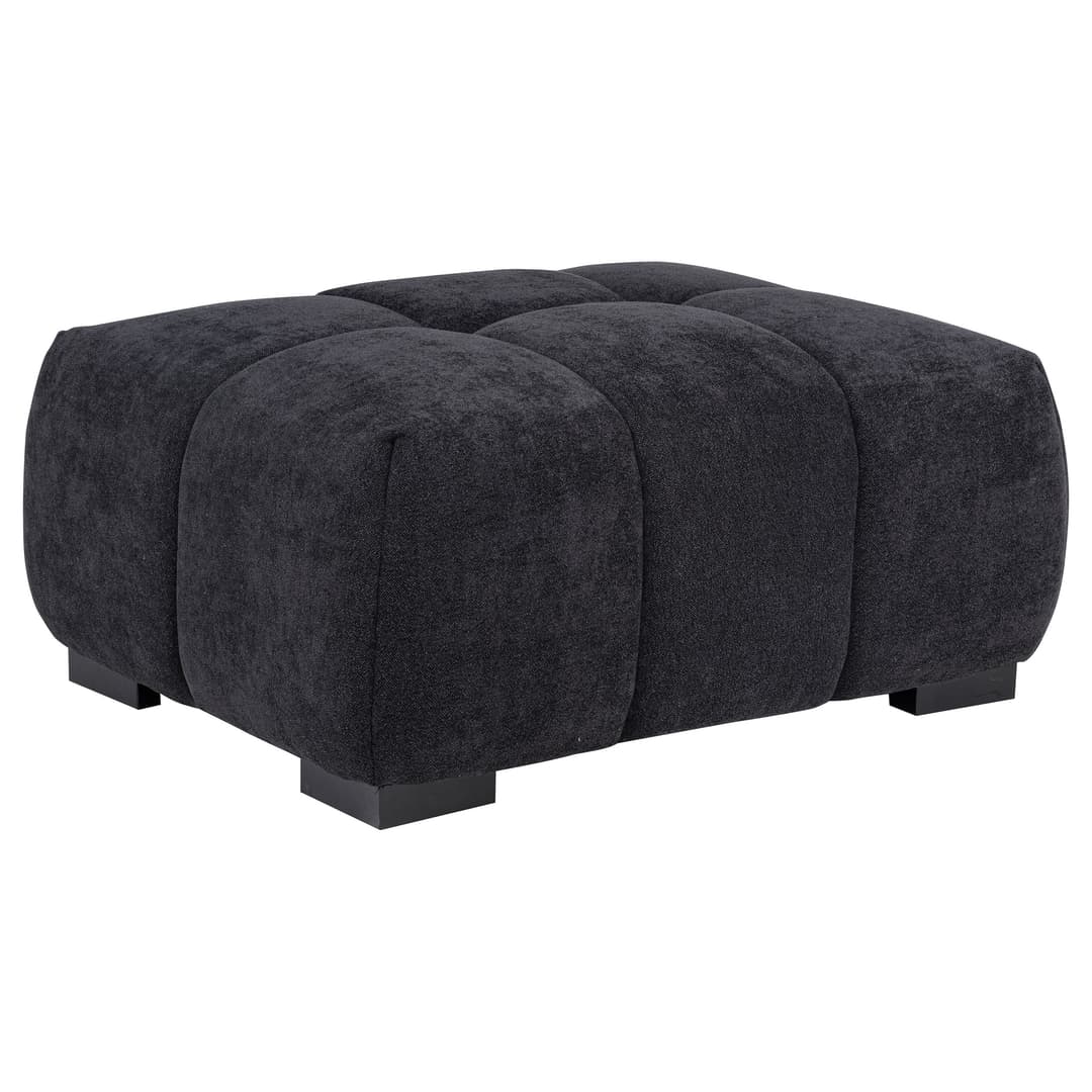 Octavia Upholstered Rectangular Ottoman Black