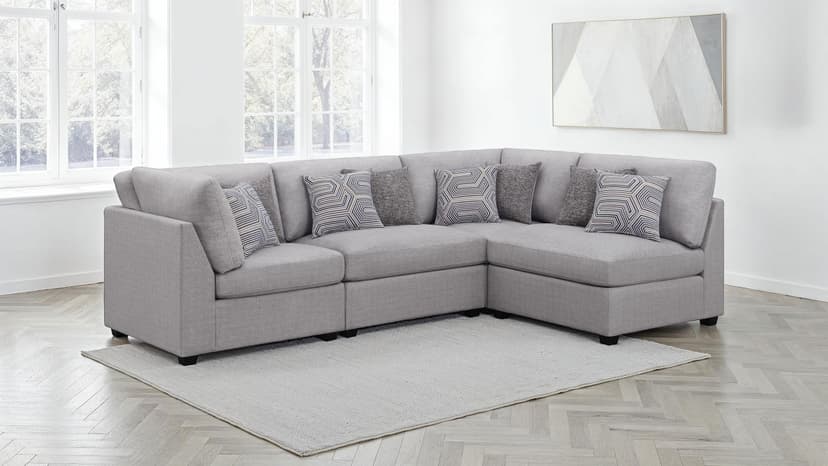 Cambria 4-piece Upholstered Modular Sectional Sofa Grey