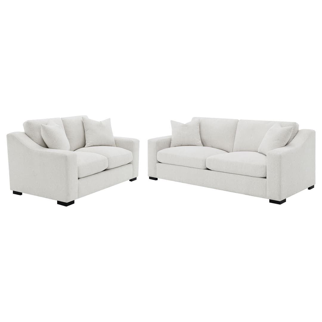 Ashlyn 2-piece Upholstered Track Arm Sofa Set Sand