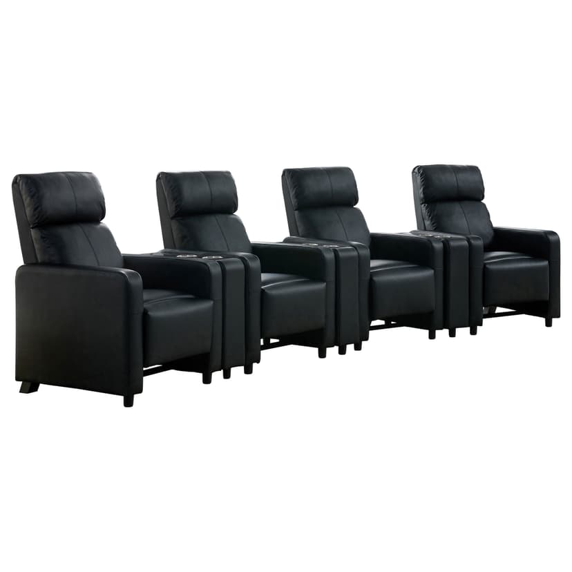 Toohey Upholstered Tufted Recliner Living Room Set Black