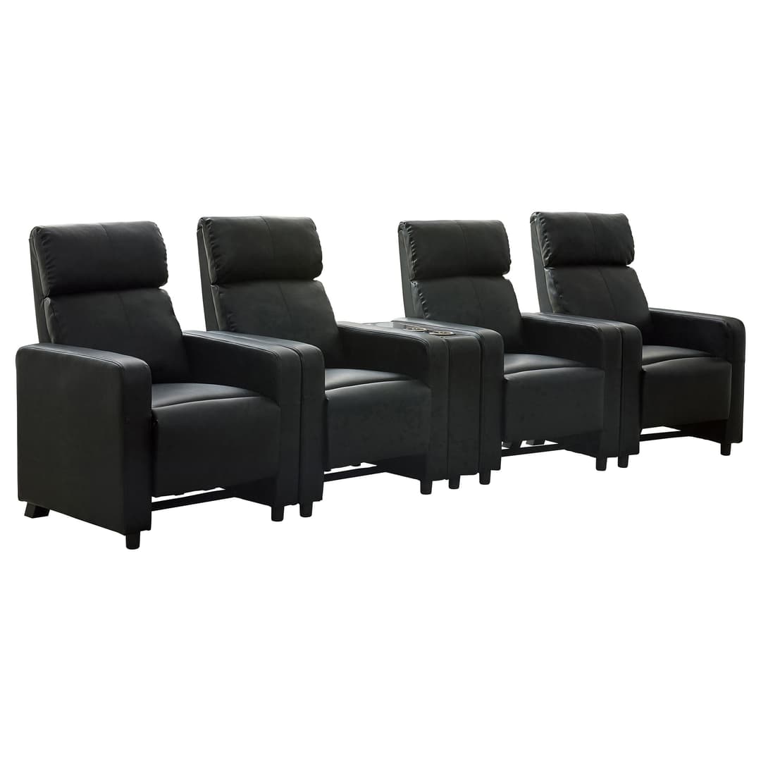 Toohey Upholstered Tufted Recliner Living Room Set Black