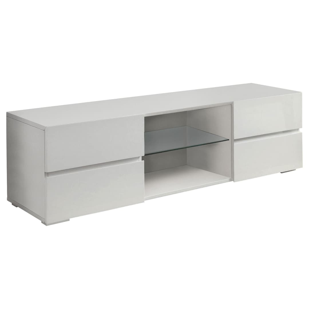 Galvin 4-drawer Wood 55-inch TV Stand White High Gloss