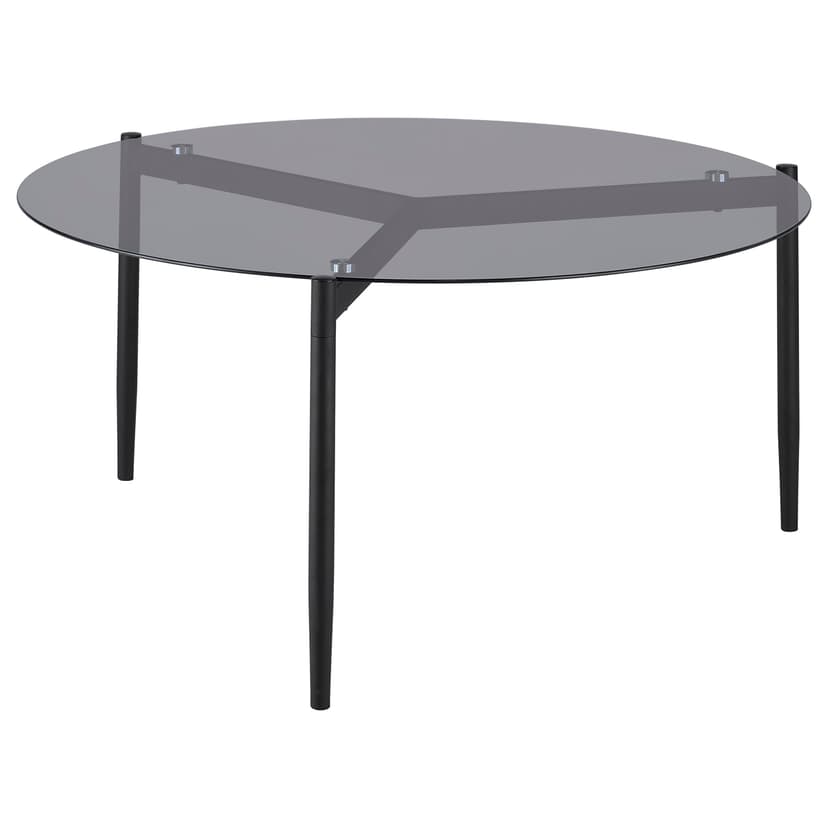 Rosalie Round Smoked Glass Top Coffee Table Grey
