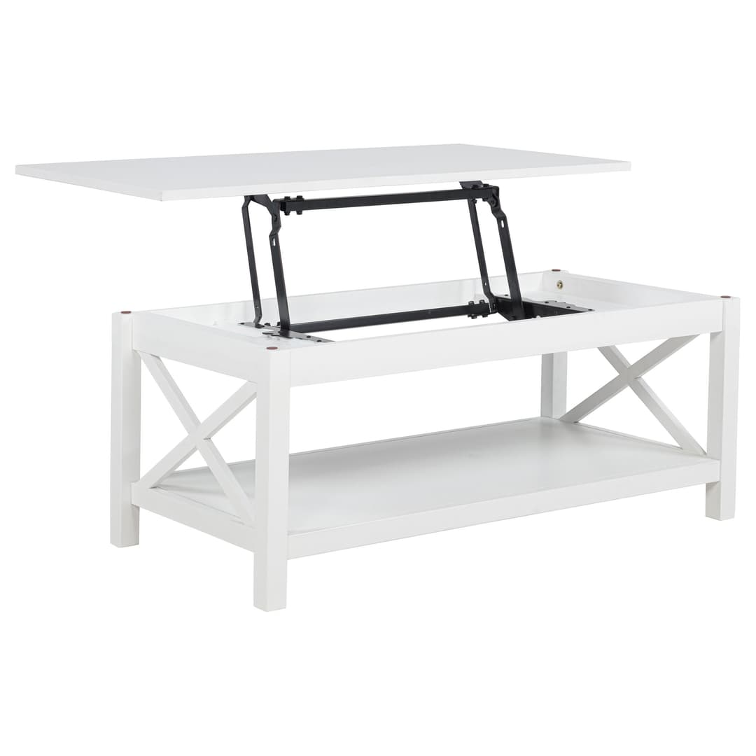 Skyview 44-inch Rectangular Lift Top Coffee Table White