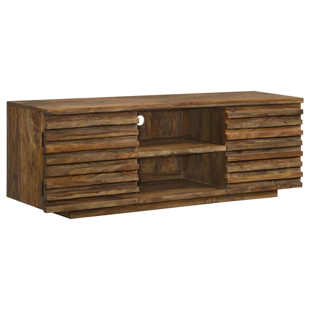 Julia 2-door Solid Sheesham Wood 58-inch TV Stand Natural